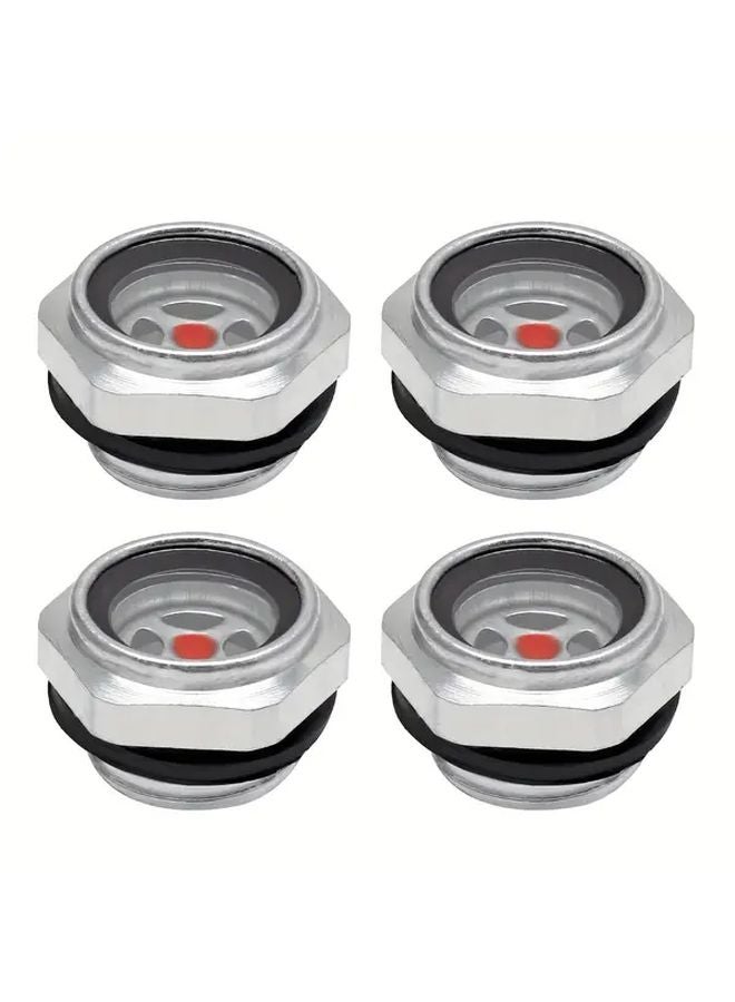 4 PCS Aluminum Alloy Air Compressor Oil Sight Glass Gauge 1 2 NPT Male Threaded - Image 2